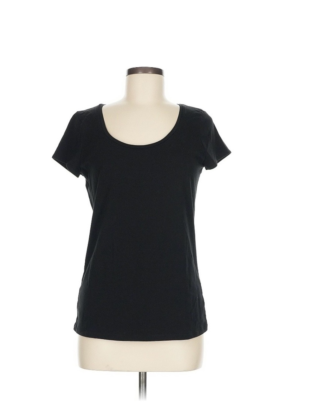 Ann Taylor Black Scoop Neck Short Sleeve Tee